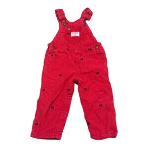 Oshkosh girls 18 month overalls red corduroy scottie dog cute fall terrier